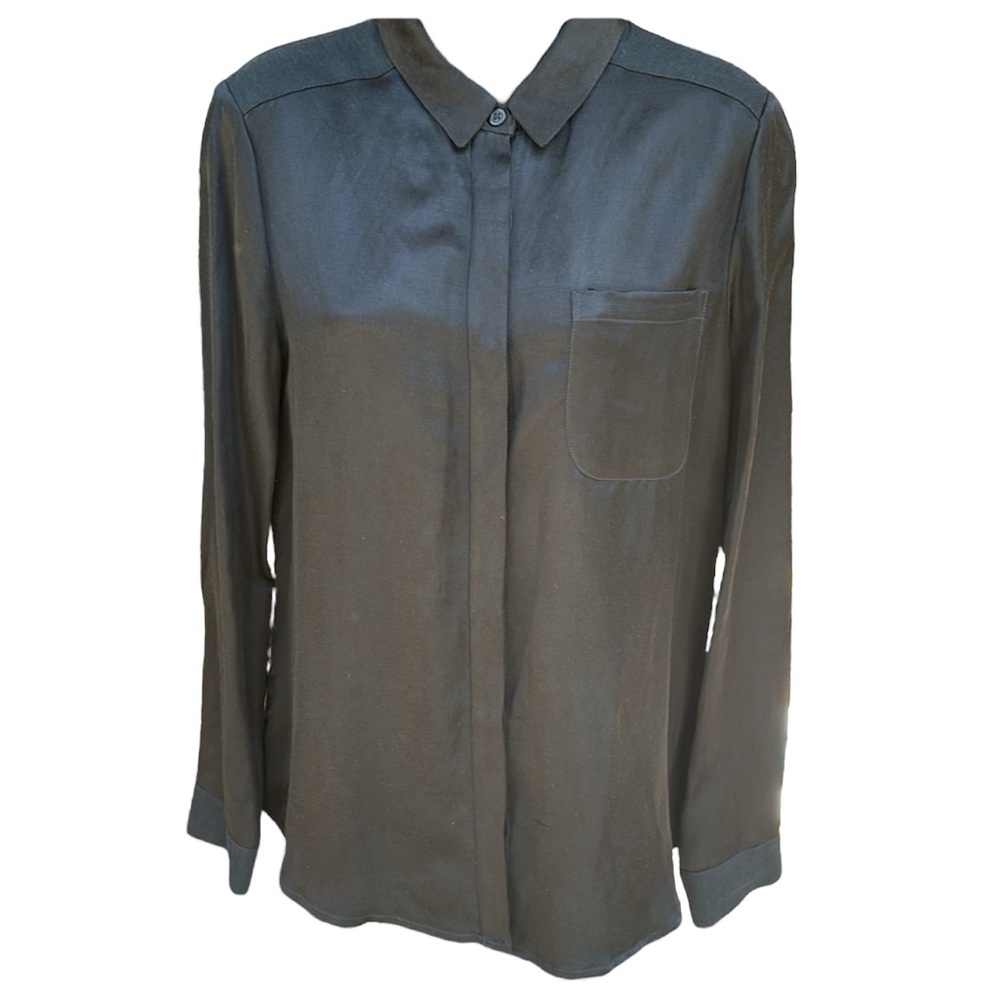 SKIN black long sleeve blouse, size 1, VGC